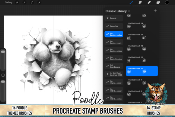 Download Poodle Procreate Brush Stamps - Procreate brush Collection
