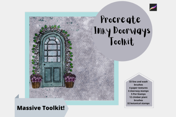 Download Procreate Doors Ink Line Wash Brush Set - Line Collection