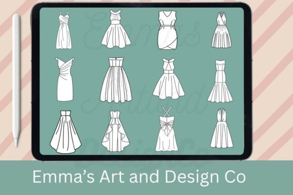Download 12 Dresses Procreate Brush Set - Procreate brush Collection
