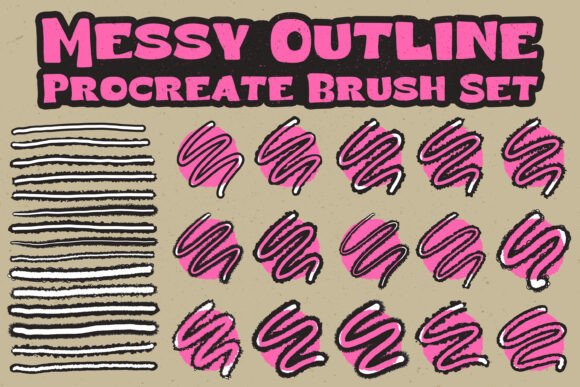Download Procreate Messy Outlines Brush Set - Line Collection