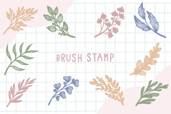 Download Line Art Leaf Brush Stamp Procreate - Line Collection