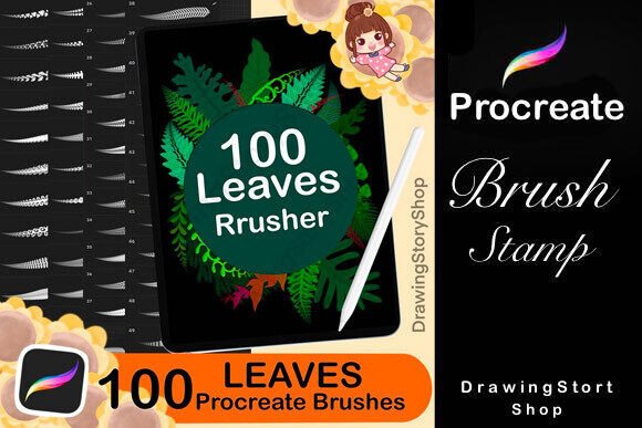 Download 100 Foliage Procreate Brushes,Leaves - Procreate brush Collection