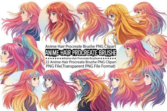 Download Anime Hair Procreate Brushe Sublimation - Procreate brush Collection