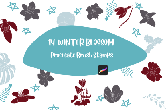Download Procreate Brush Stamp Winter Blossom - Procreate brush Collection