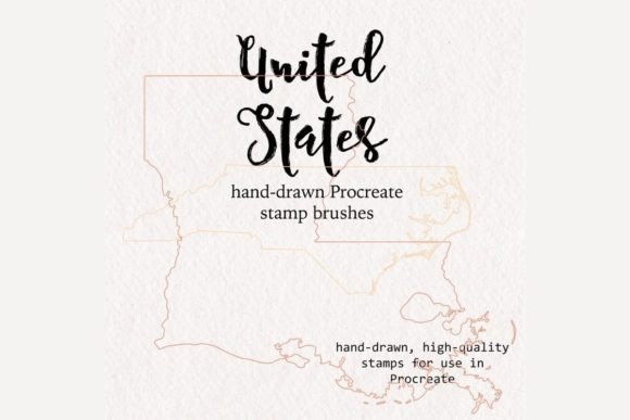 Download Procreate United States 50 States Outline&nbsp;Brushes Stamps - Line Collection