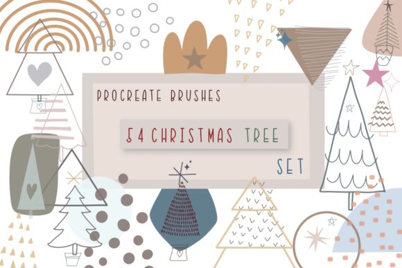 Download Procreate Brushes 54 Christmas Tree Set - Procreate brush Collection