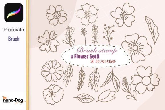 Download Flower Brush Stamps, Procreate Brush - Procreate brush Collection