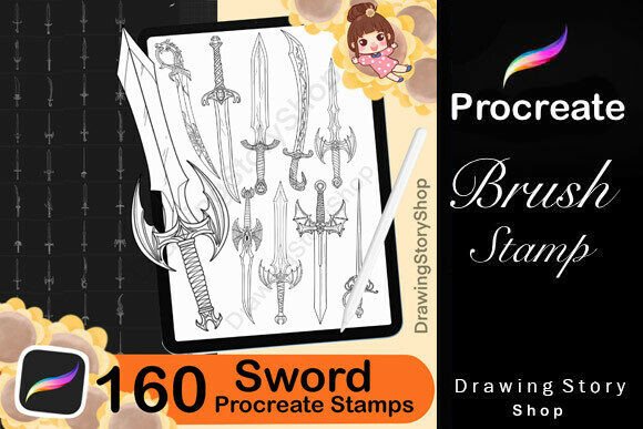 Download 160 Sword Procreate Brushes Stamps - Procreate brush Collection