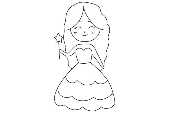 Download Princess Line Art Procreate Brush Stamp - Procreate brush Collection