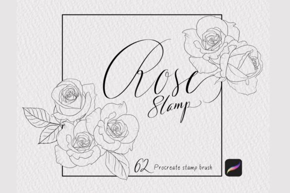 Download Rose Stamp Procreate Brush - Procreate brush Collection