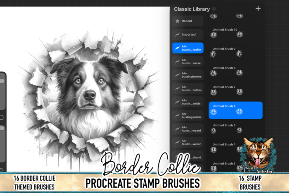 Download Border Collie Procreate Brush Stamps - Procreate brush Collection