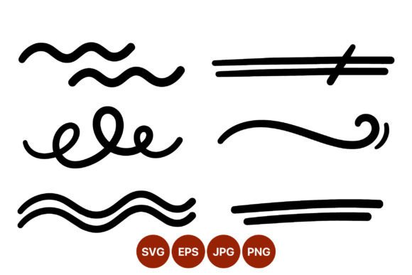 Download Decorative Black Line Swirls Vector - Line Collection