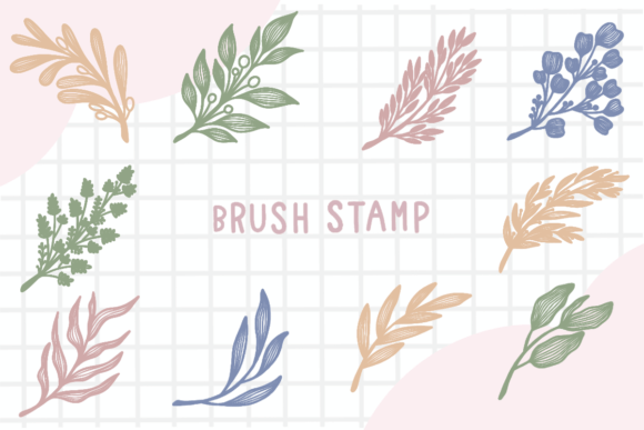 Download Line Art Leaf Brush Stamp Procreate - Line Collection