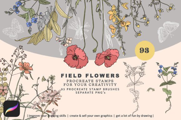 Download Procreate Brushes Wildflower Stamps - Procreate brush Collection
