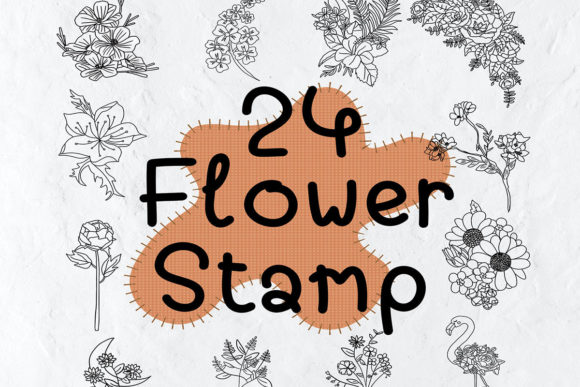 Download 24 Flower Stamp Procreate Stamps Doodle - Premium Resources