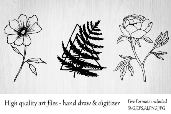 Download Botanical Clipart.Sub,SVG,lineart Flower - Line Collection