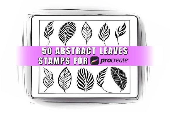 Download 50 Abstract Leaves Procreate Stamps - Abstract Collection