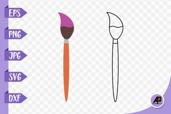 Download Painting Brush Outline with Clipart - Line Collection