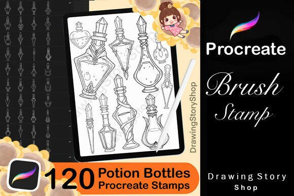 Download 120 Potion Bottles Procreate Brushes - Procreate brush Collection