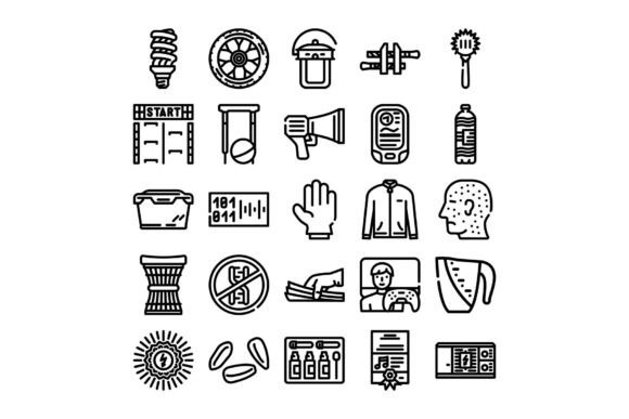 Download Miscellaneous Outline Drawings Icon Coll - Line Collection