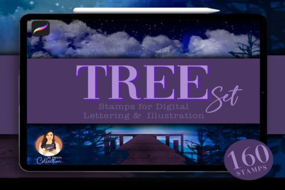 Download Tree Procreate Brush Set | 160 Stamps - Procreate brush Collection