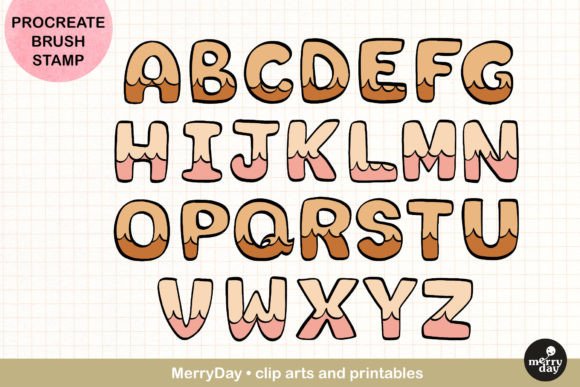Download Procreate Brush Stamp of 26 Alphabet - Procreate brush Collection