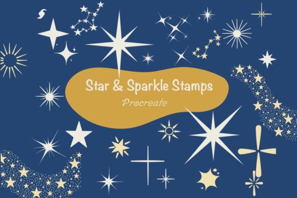 Download Star &amp; Sparkle Procreate Brush Stamps - Procreate brush Collection