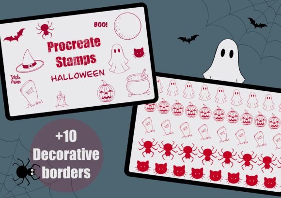 Download 10 Halloween Procreate Brushes Stamps - Procreate brush Collection