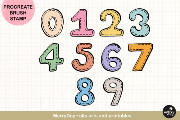 Download Procreate Brush Stamp of 0-9 Numbers - Procreate brush Collection