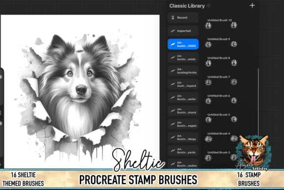Download Sheltie Procreate Brush Stamps - Procreate brush Collection