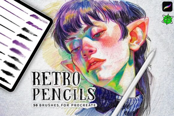 Download 50 Retro Pencil Procreate Brushes - Procreate brush Collection