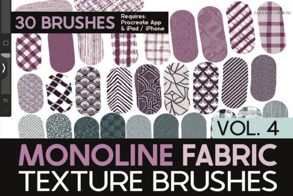 Download Procreate Fabric Monoline Brushes Vol. 4 - Line Collection