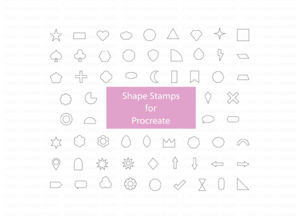 Download Procreate Outline Shape Brush Stamp Set - Line Collection