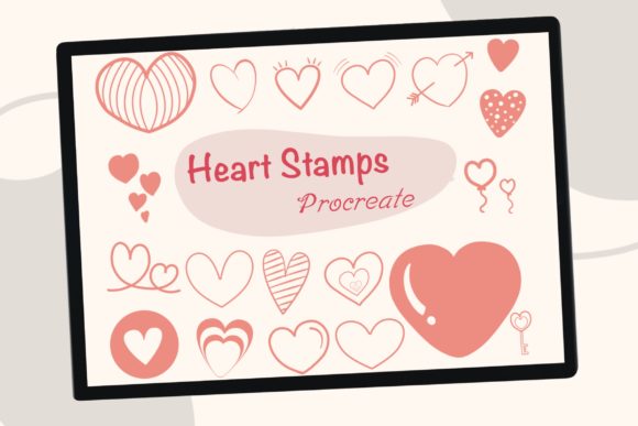Download 20 Heart Procreate Brush Stamps - Procreate brush Collection