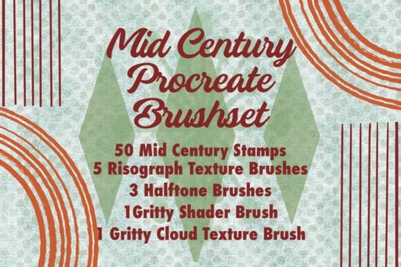 Download Mid-Century Modern Procreate Brush Set - Procreate brush Collection