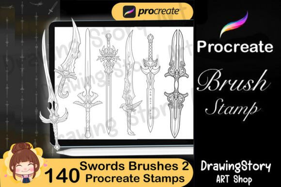 Download 140 Sword Procreate Brushes Set2 - Procreate brush Collection
