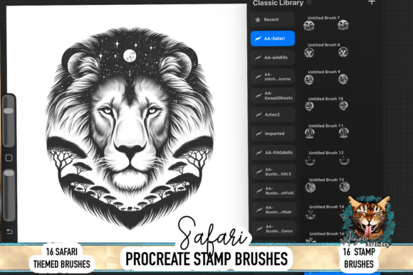 Download Safari Animals Procreate Brush Set - Procreate brush Collection
