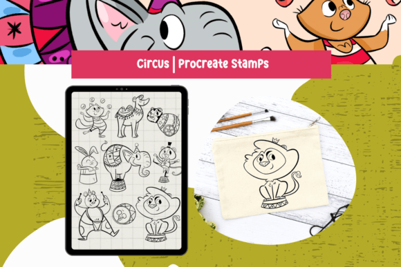 Download Procreate Brushes - Circus Stamps Bundle - Procreate brush Collection