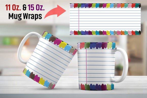 Download Crayons and Lined Paper Mug Sublimation - Line Collection