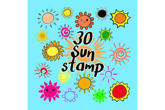 Download Procreate Brush Stamp | 30 Sun Doodle - Procreate brush Collection