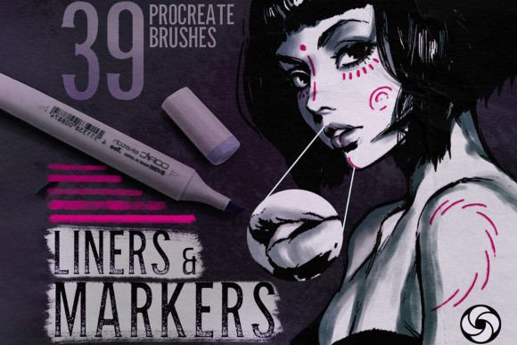 Download Procreate Liner &amp; Marker Brushes - Line Collection