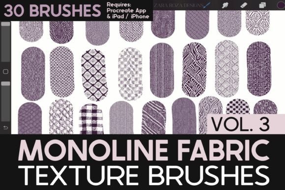 Download Procreate Fabric Monoline Brushes Vol. 3 - Line Collection
