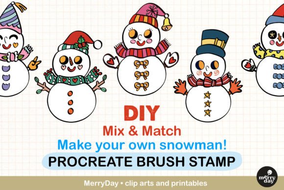 Download Snowman DIY Procreate Brush Stamp - Procreate brush Collection