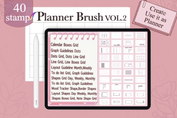Download Procreate Brushes Stamp Outline Planner - Procreate brush Collection