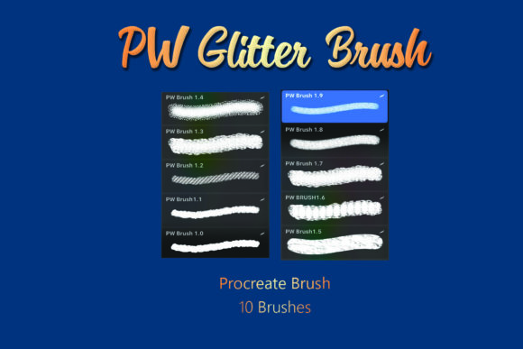 Download Pw Brush Procreate Brush Glitter Brushes - Procreate brush Collection