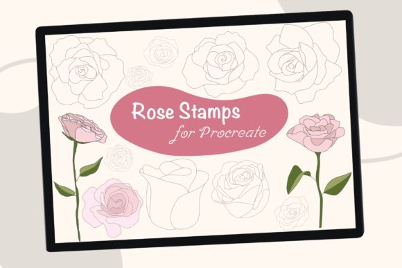 Download 24 Rose Procreate Brush Stamps - Procreate brush Collection