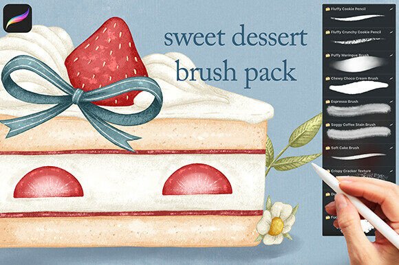 Download Sweet Dessert Procreate Brush Set - Procreate brush Collection