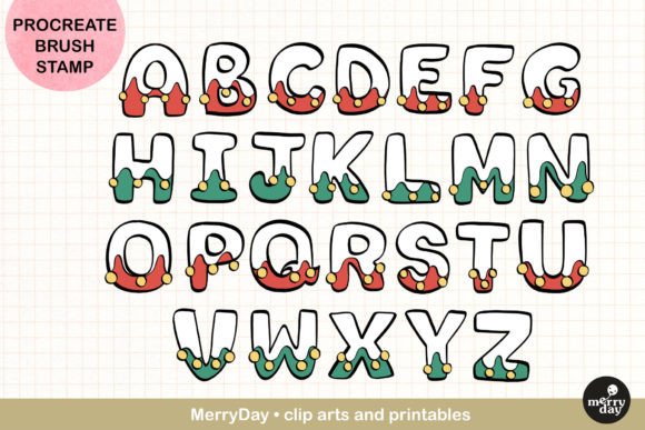 Download ABC Procreate Brush Stamp Xmas Theme - Procreate brush Collection