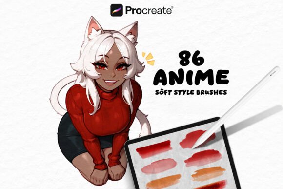 Download 86 Procreate Brushes - Anime Soft Style - Procreate brush Collection