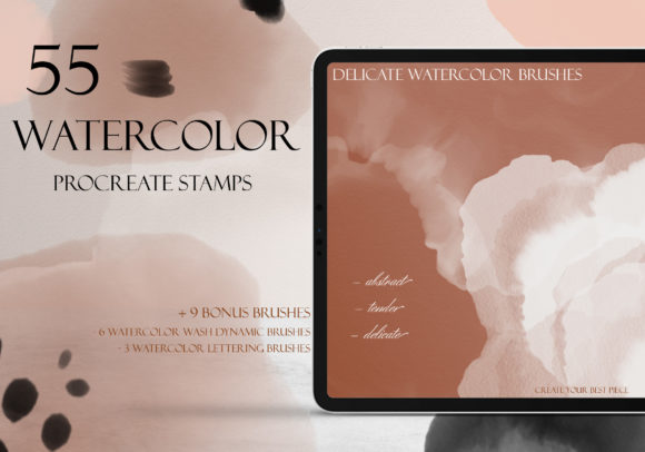 Download Delicate Watercolor Procreate Brush Set - Procreate brush Collection
